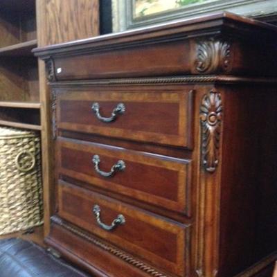 Pair of Mahogany 3 Drawer Low Chests