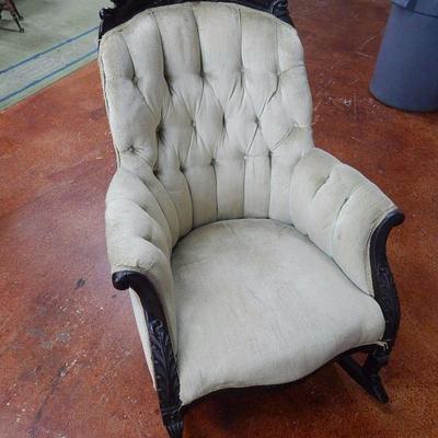 Victorian button tufted parlor chair