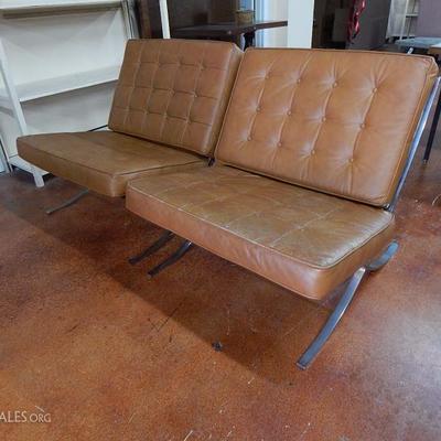 Pair of Selig Segovia chairs in Caramel Top grain Leather