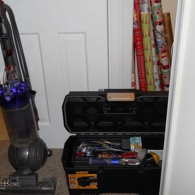Dyson vacuum, tool box, tools