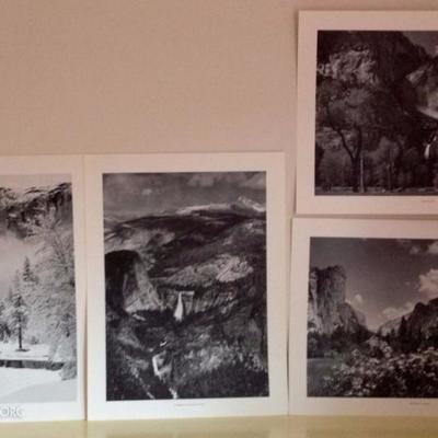 Pictorial Portfolio of 4 of Ansel Adams  scenes.
