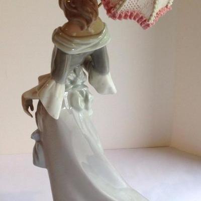 Lladro #5003 “Walking” Lady With Parasol – Retired, With Original Box