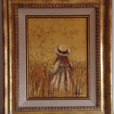 Framed original signed painting by noted Saratoga/Carmel artist Willa Aylaian