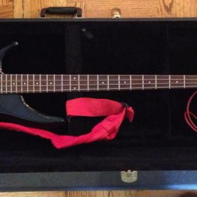 IBANEZ, Left Handed Bas Guitar and Case.