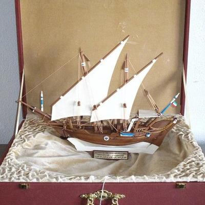 Model Ship with Original Case presented to Mr. Perry Fischer from Lewis & Lambert Kuwait Sept 11, 2007