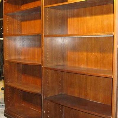 Matching Pair Wooden Bookcases with Adjustable Shelves (buy 1 or pair)