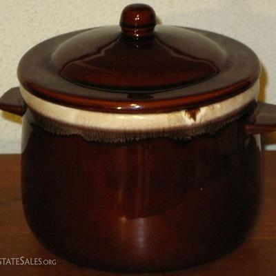 McCoy Brown Drip Glaze Bean Pot