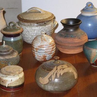 Collection of Handmade/Thrown Pottery signed by Artists :  I.e.,  Robin Rogers of Florida 