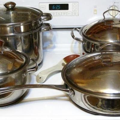 Stainless Stock Pot/Blancher/Steamer (3 pcs. with lid) Philippe Richard Collection Stainless 6 Qt and  Professional Stainless Cookware...