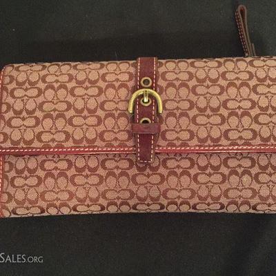 Authentic Coach Mini Signature Pattern Combo Wallet and Checkbook
