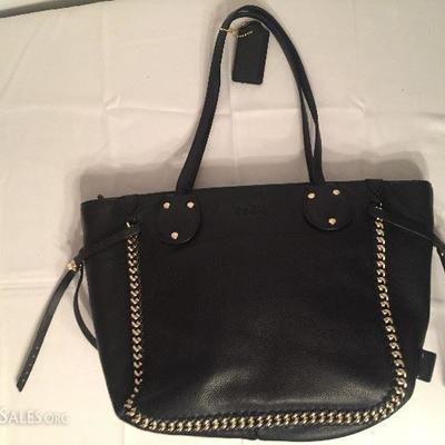 Authentic Leather Whiplash East West Tote in Black.