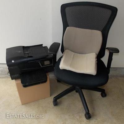 HHH026 Office Chair, HP Office Jet 6700,  Back & Seat Cushions
