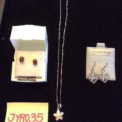 JYR035 Sterling Pendant, Earrings & More
