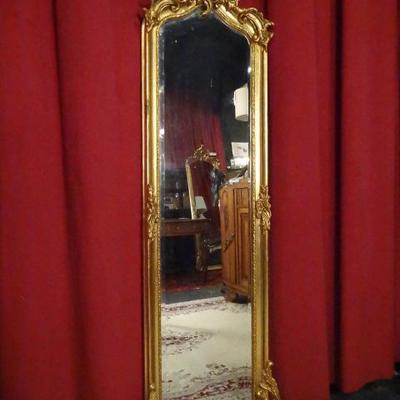 LARGE ROCOCO GOLD GILT WOOD MIRROR, 2 AVAILABLE