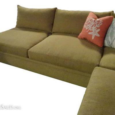 ROBB AND STUCKY 2 PIECE SECTIONAL SOFA IN TAN, IMMACULATE CONDITION