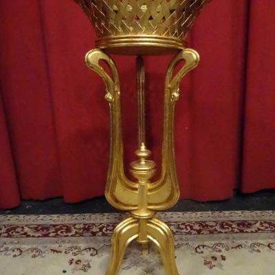 GOLD GILT WOOD PLANT STAND