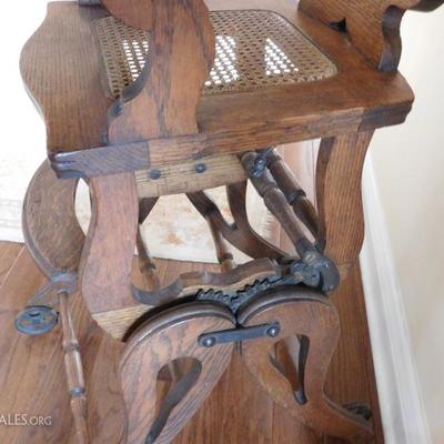 Three in one antique high chair