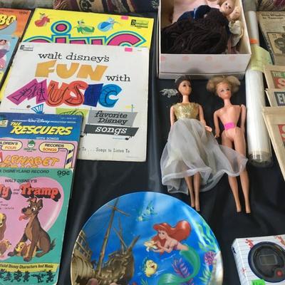 !960's Barbies, Disney records.
