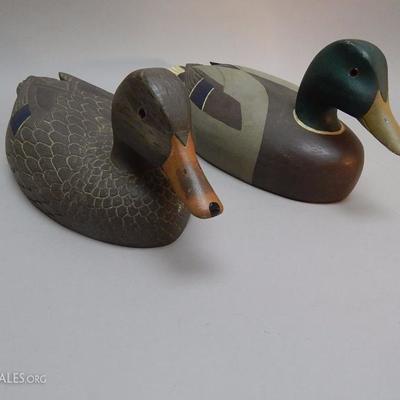 Two L. Bernard Wood Duck Decoys