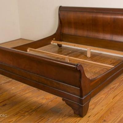 GRANGE, FRANCE LOUIS PHILLIPE STYLE KING SLEIGH BED, MADE IN FRANCE