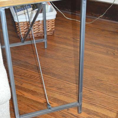 industrial sofa table with wood top