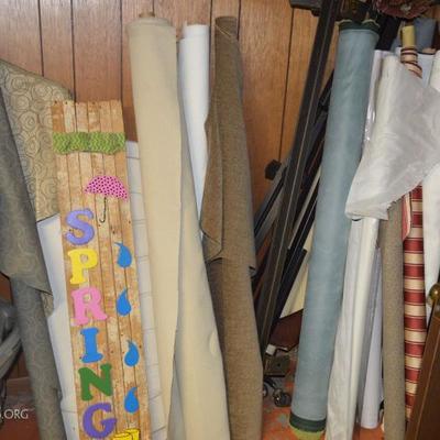 bolts of upholstery fabrics