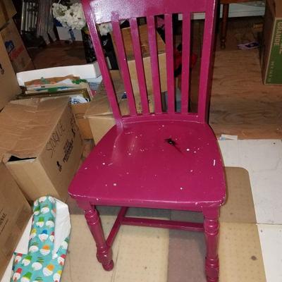 Painted slat-back chair