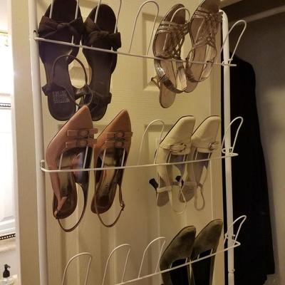 Assorted footwear and rack