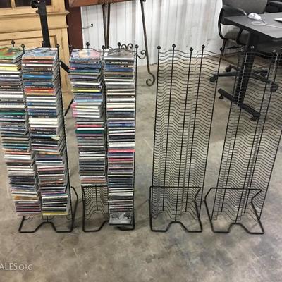 CD collection and stands