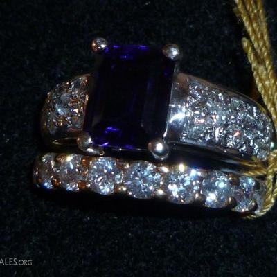 25k AMETHYST DIAMOND RING.  DIAMOND BAND sold