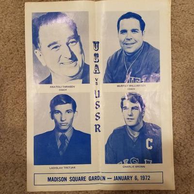 Signed program from USA/USSR hockey game