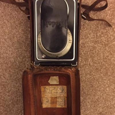Vintage Kodak Camera in Leather Snap on Case