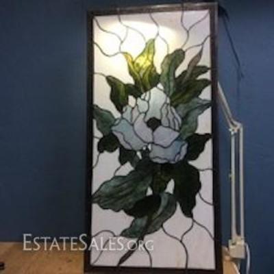 Floral Motif Stained Glass Art