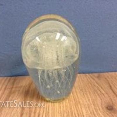 Blown Glass Jellyfish Paperweight