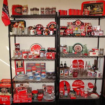 Coca-Cola, Coca-Cola and More Coca-Cola!! Shelf of Christmas Coca-Cola not shown