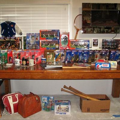 View of large amount of Sports Memorabilia 