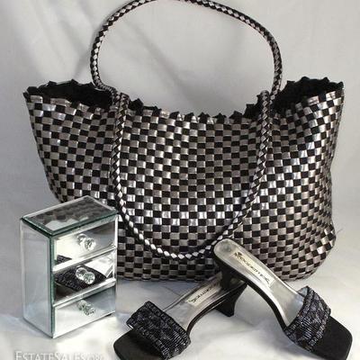Black & Silver Braided Large Tote and 