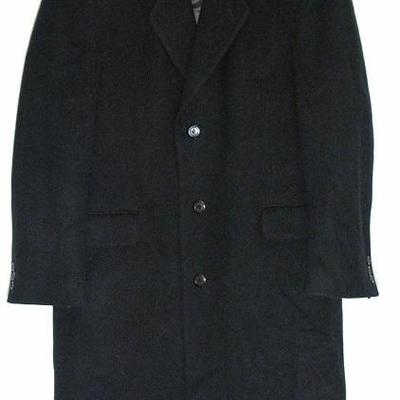 Silver Cloud Black Cashmere Coat.  Blended and Woven in Italy, Made in Bulgaria 