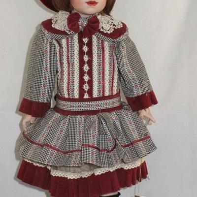 Franklin Heritage Porcelain Victorian Dress Girl Doll