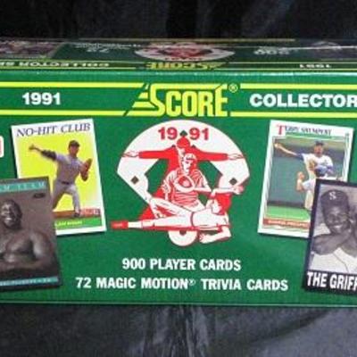 Score 1991 Rookie & Traded Card Set 110 Players Cards and 10 Magic Motion Trivia Cards.  Score 1991 Collectors: 900 Player Cards, 72...