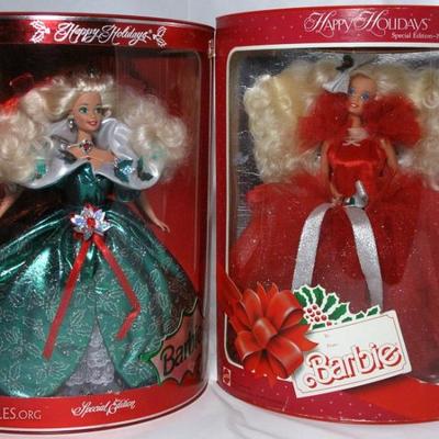 Happy Holiday Special Edition Blonde Barbie: 
1995 - 8th in Series
1988 - lst in Series 