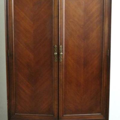 Lexington Furniture Cherry 2-Door Armoire with 4-Drawer interior cabinet above a single drawer
