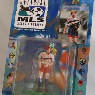 1996 MIP ALEXI LALAS OFFICIAL MLS FIGURE BANDAI REVOLUTION SOCCER w/CARD