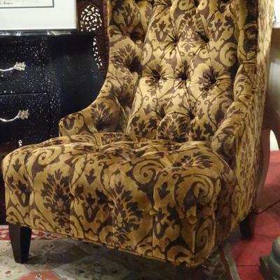 PAIR LANE FURNTURE UPHOLSTERED WING CHAIRS, LIKE NEW CONDITION