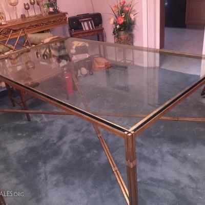 exquisite beveled glass dining table.  