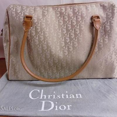 WPM060 Christian Dior Logo Fabric Bag with Leather Strap
