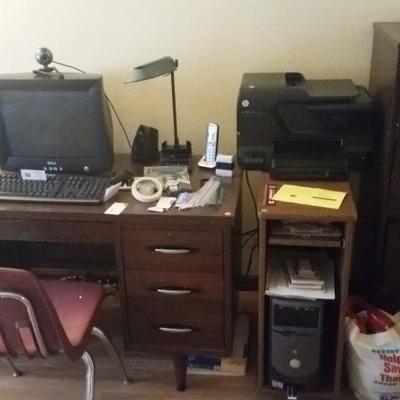 desk filing cabinets printer computer
