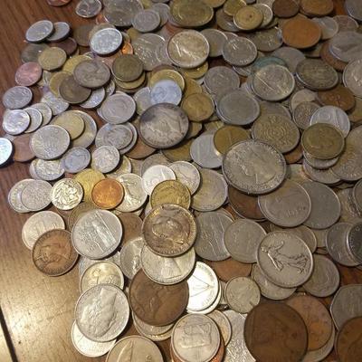 Vintage foreign coins