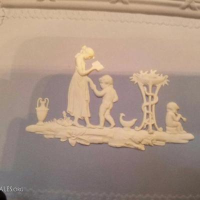 Blue Jasper tray signed by Lord Wedgwood 1996 also includes two signed photographs