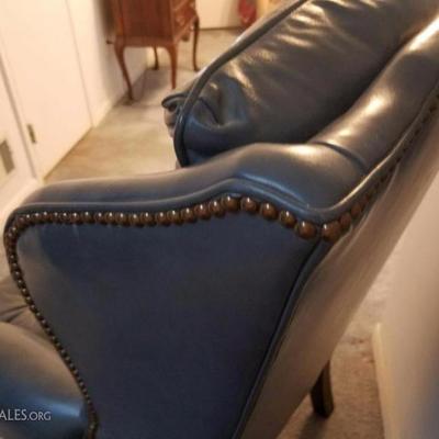 Blue Leather chair by Classic Leather Co.